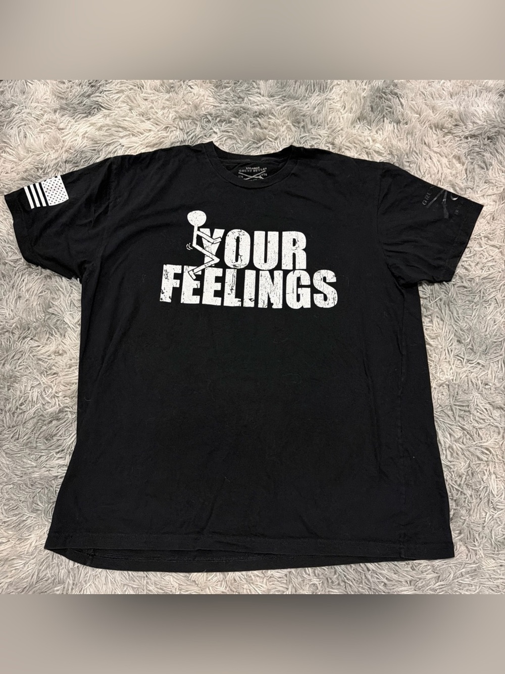 Grunt Style Shirt Mens 2XL  F Your Feelings US Flag Patriotic Funny